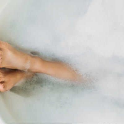Self-care for Homeschool Moms Mom in bathtub
