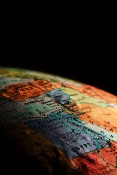 Globe with dark background