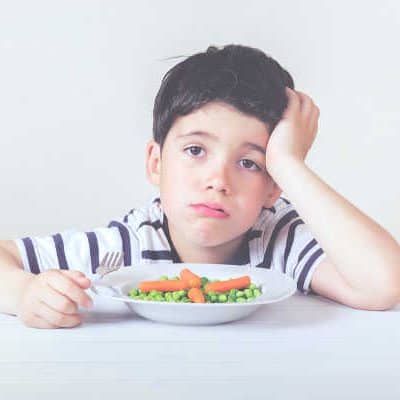 Boy upset with food