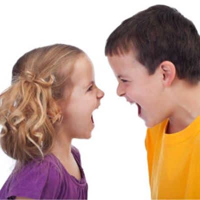 Siblings yelling at each other